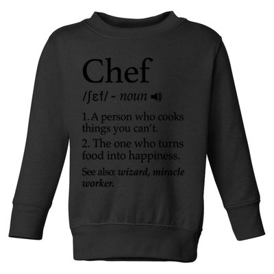 Chef Definition Funny Line Saying Cook Cooking Gifts Chefs T Toddler Sweatshirt