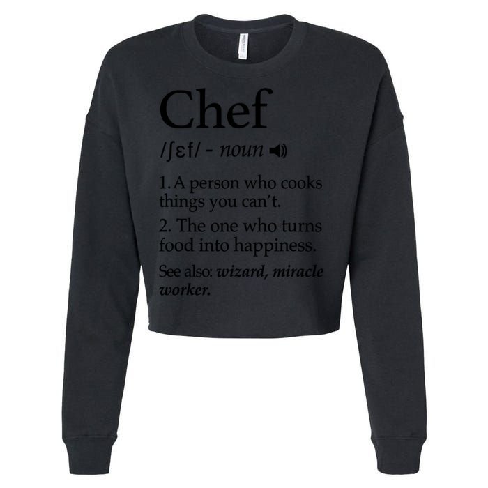 Chef Definition Funny Line Saying Cook Cooking Gifts Chefs T Cropped Pullover Crew