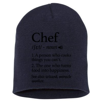 Chef Definition Funny Line Saying Cook Cooking Gifts Chefs T Short Acrylic Beanie