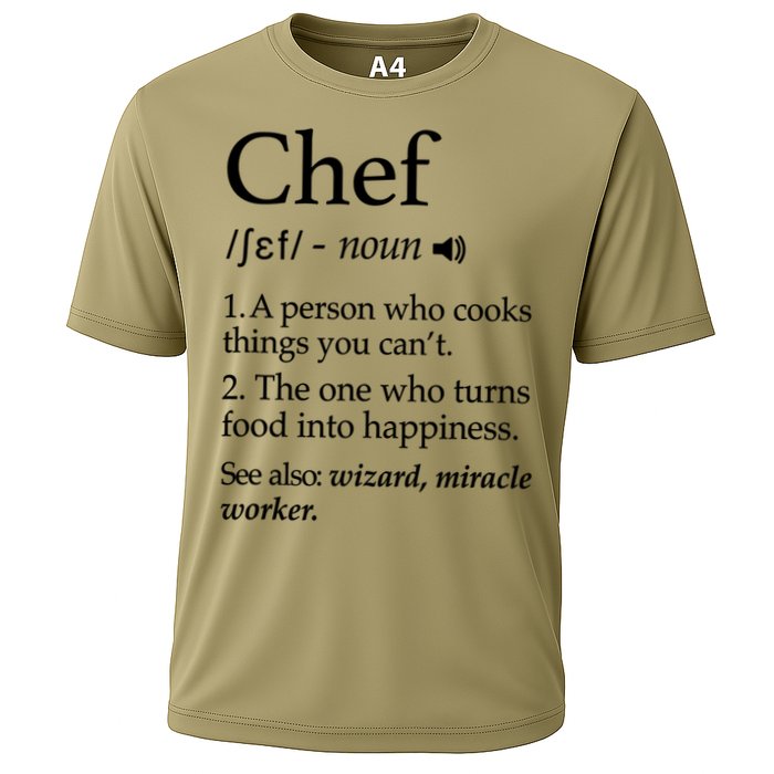Chef Definition Funny Line Saying Cook Cooking Gifts Chefs T Cooling Performance Crew T-Shirt