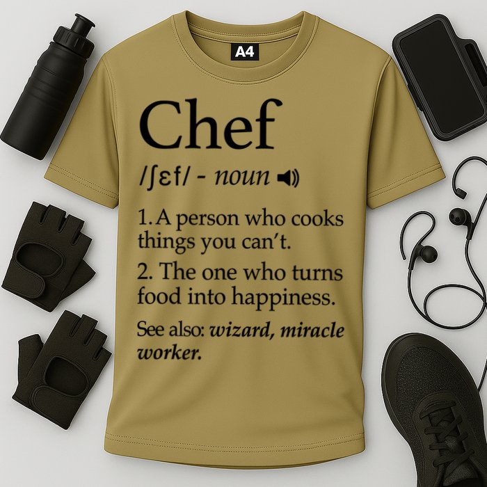 Chef Definition Funny Line Saying Cook Cooking Gifts Chefs T Cooling Performance Crew T-Shirt