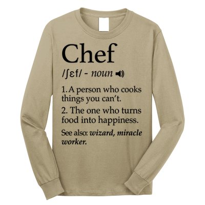 Chef Definition Funny Line Saying Cook Cooking Gifts Chefs T Long Sleeve Shirt