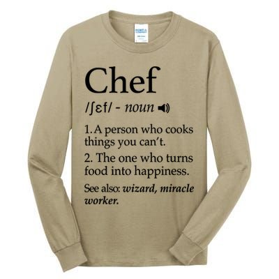 Chef Definition Funny Line Saying Cook Cooking Gifts Chefs T Tall Long Sleeve T-Shirt