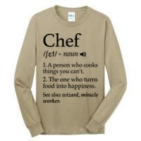 Chef Definition Funny Line Saying Cook Cooking Gifts Chefs T Tall Long Sleeve T-Shirt