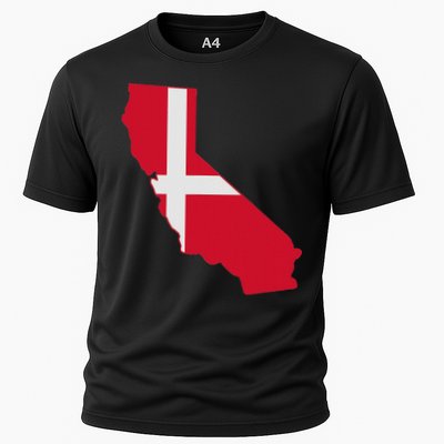 California Denmark Flag Map Performance Shirt