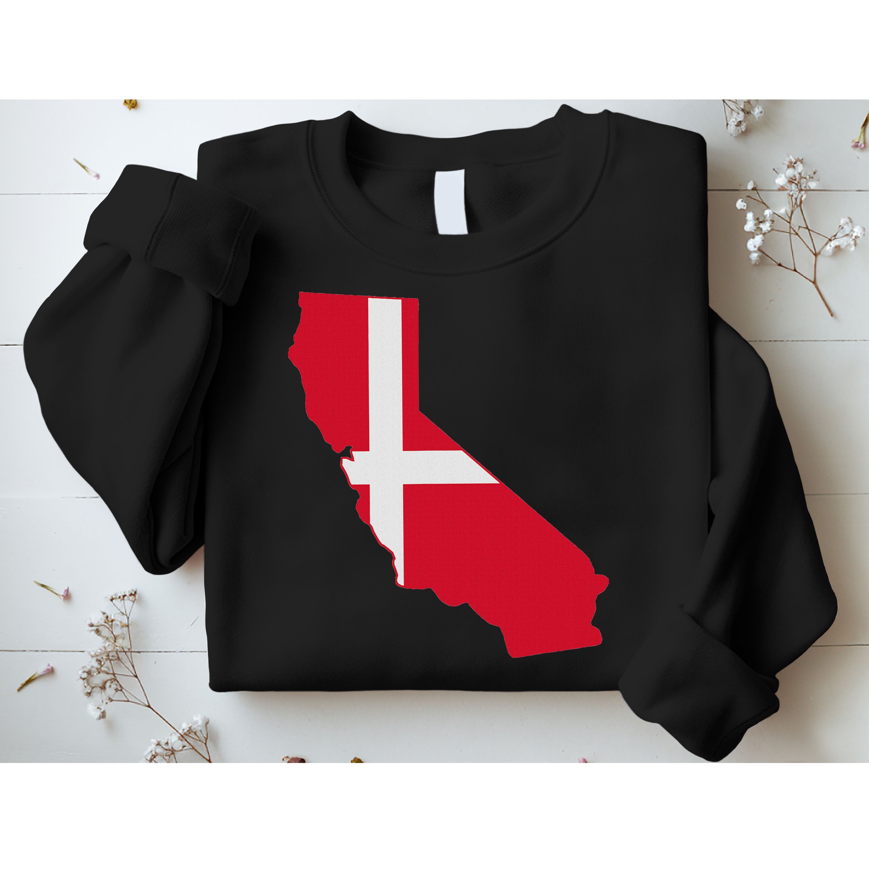 California Denmark Flag Map Sweatshirt