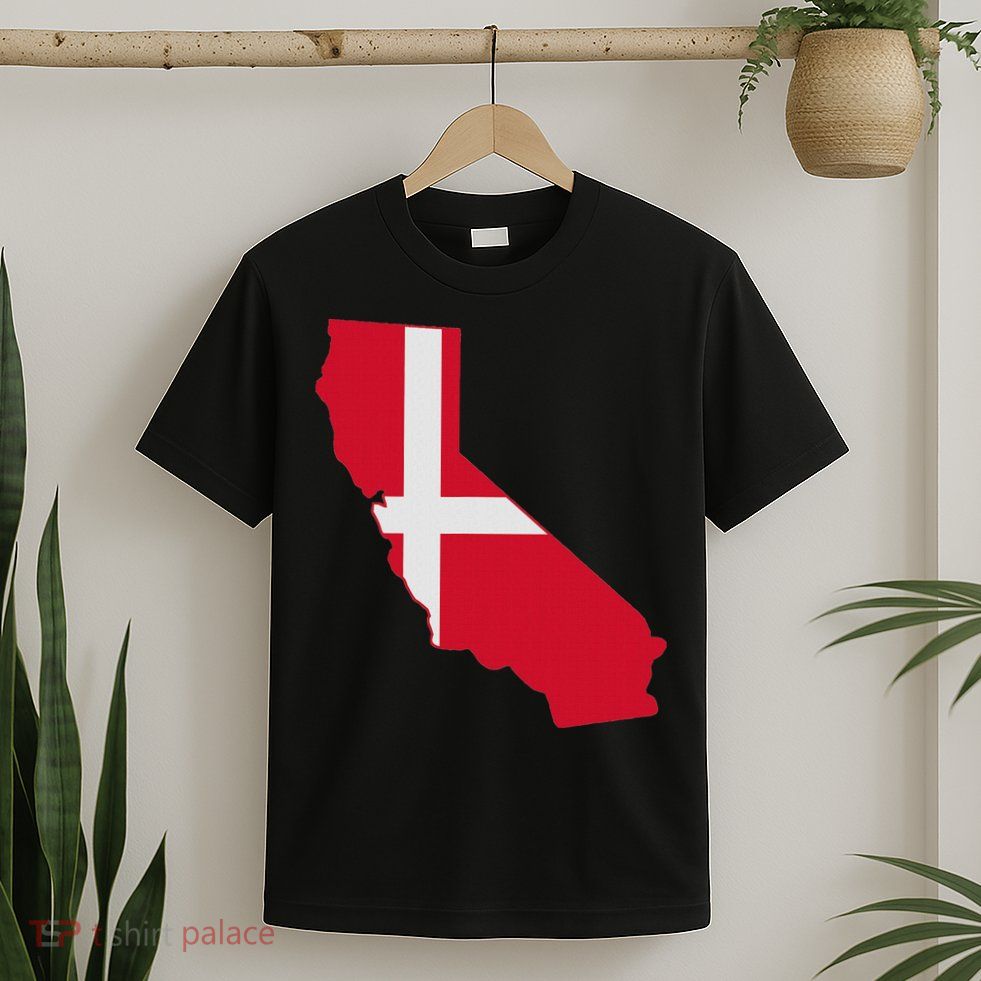 California Denmark Flag Map T-Shirt