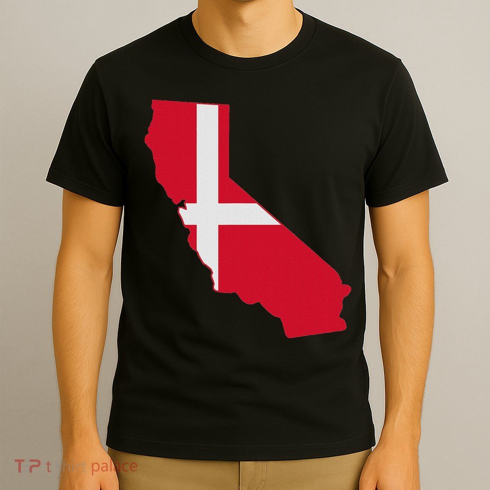 California Denmark Flag Map T-Shirt