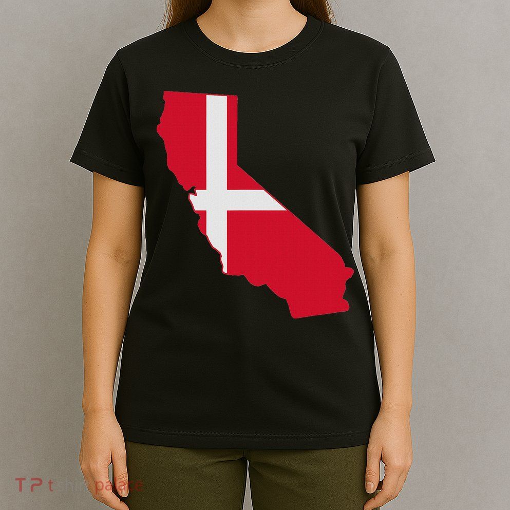 California Denmark Flag Map T-Shirt