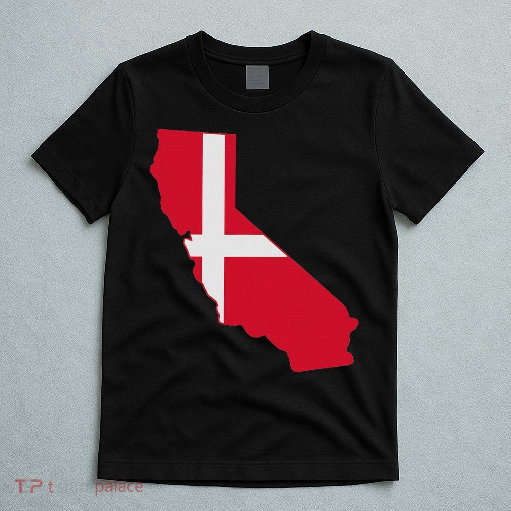 California Denmark Flag Map T-Shirt