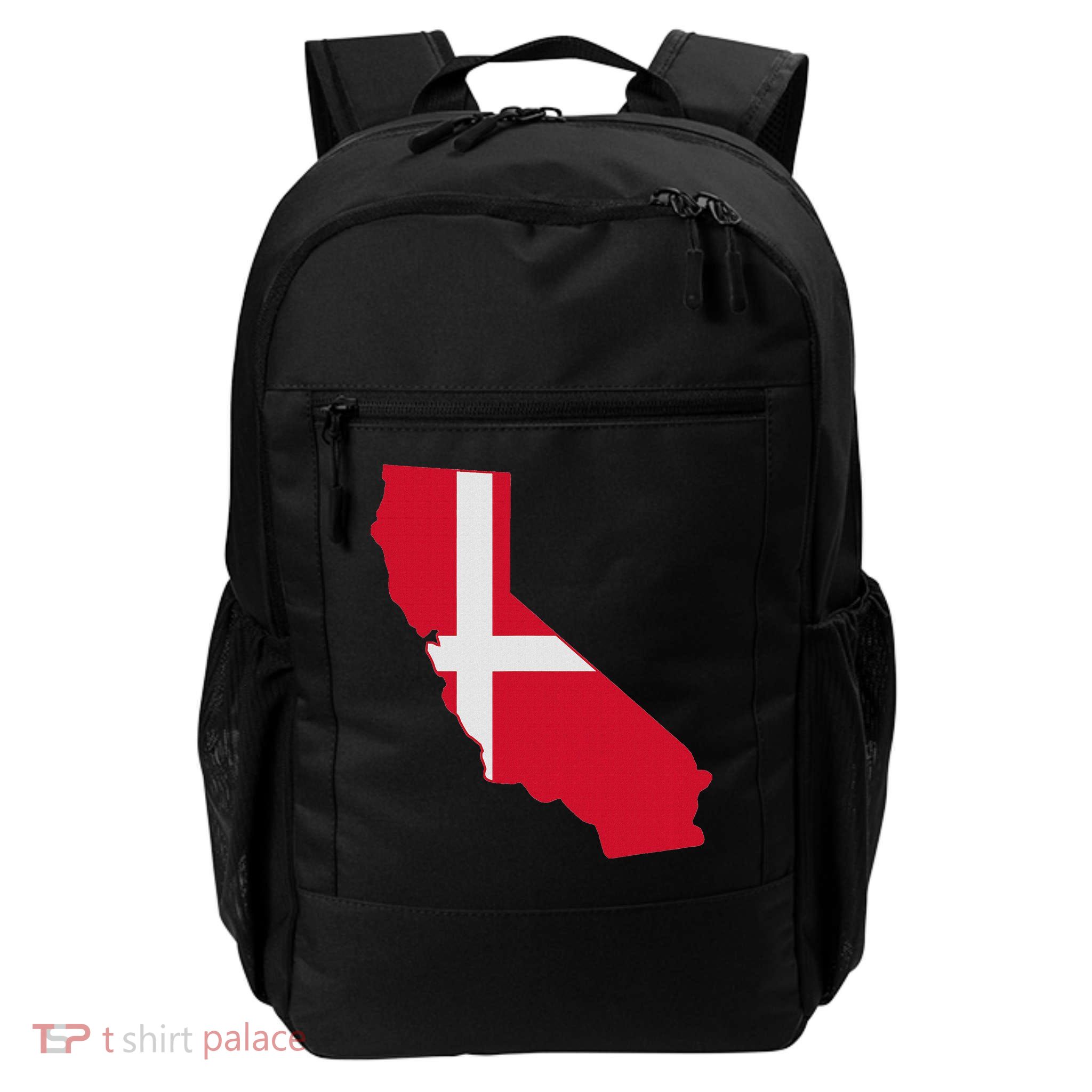California Denmark Flag Map Backpack