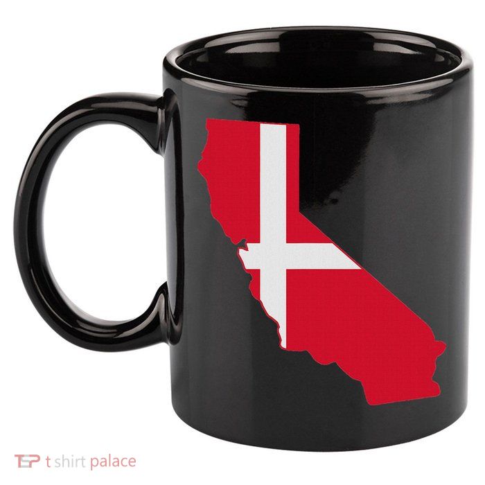 California Denmark Flag Map 11oz C Handle Ceramic Mug