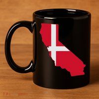 California Denmark Flag Map 11oz C Handle Ceramic Mug