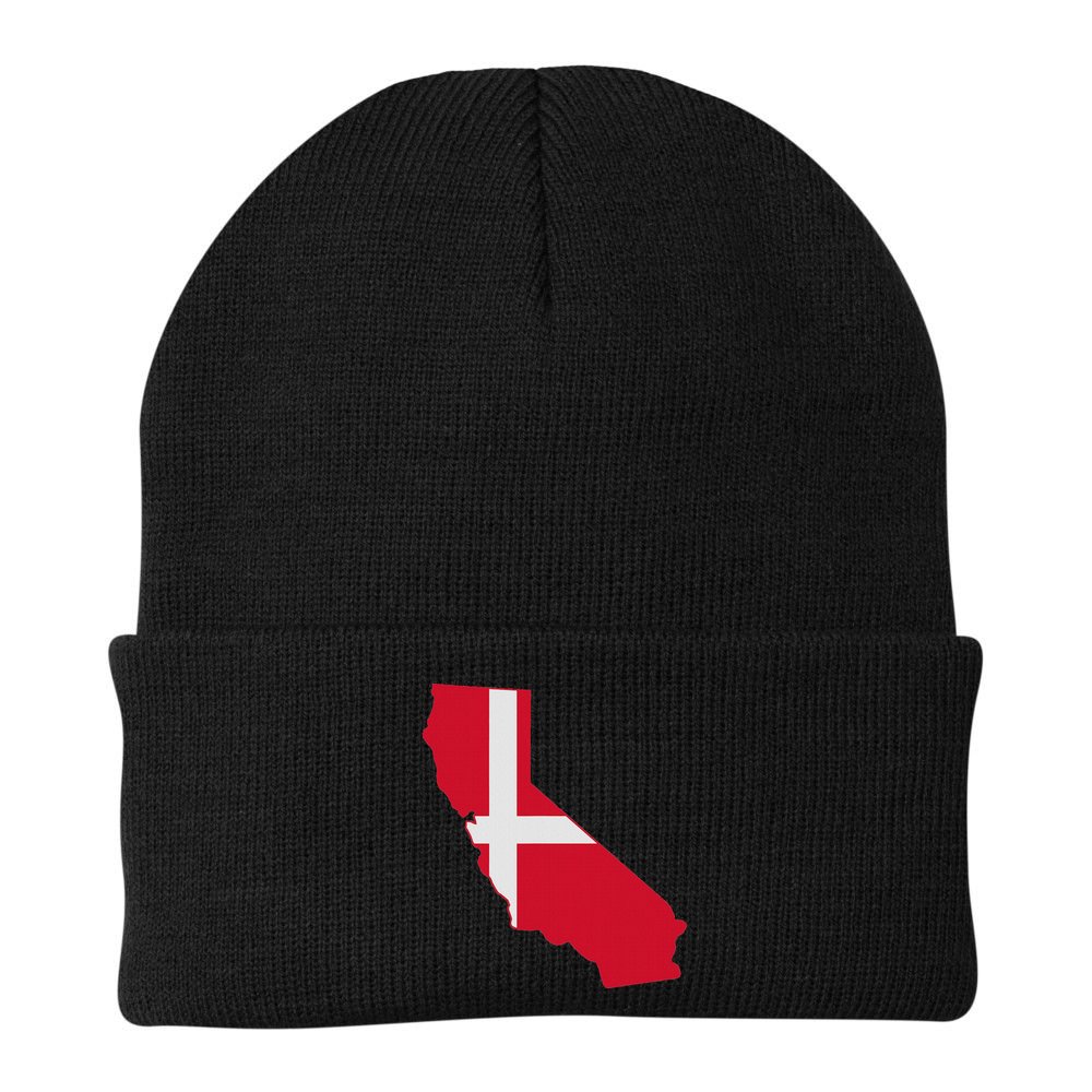California Denmark Flag Map Beanie