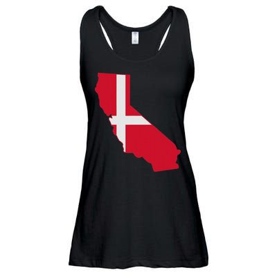California Denmark Flag Map Ladies Essential Flowy Tank
