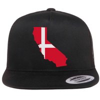 California Denmark Flag Map Flat Bill Trucker Hat