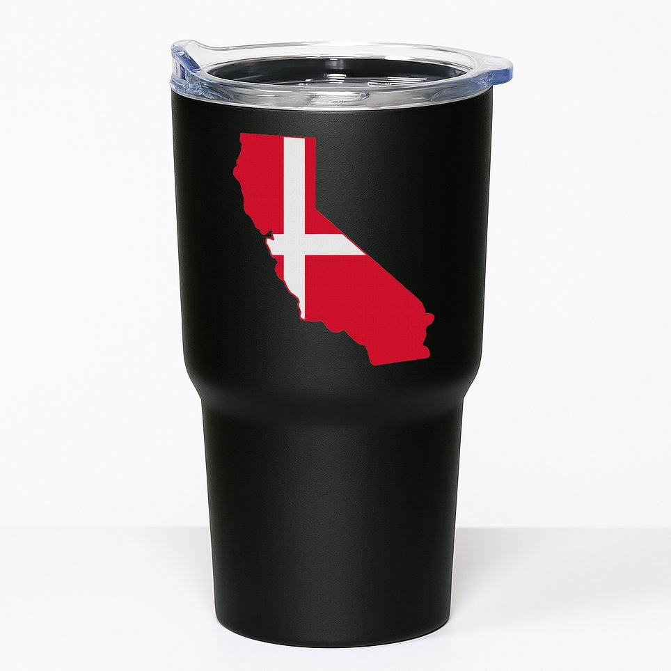 California Denmark Flag Map Tumbler