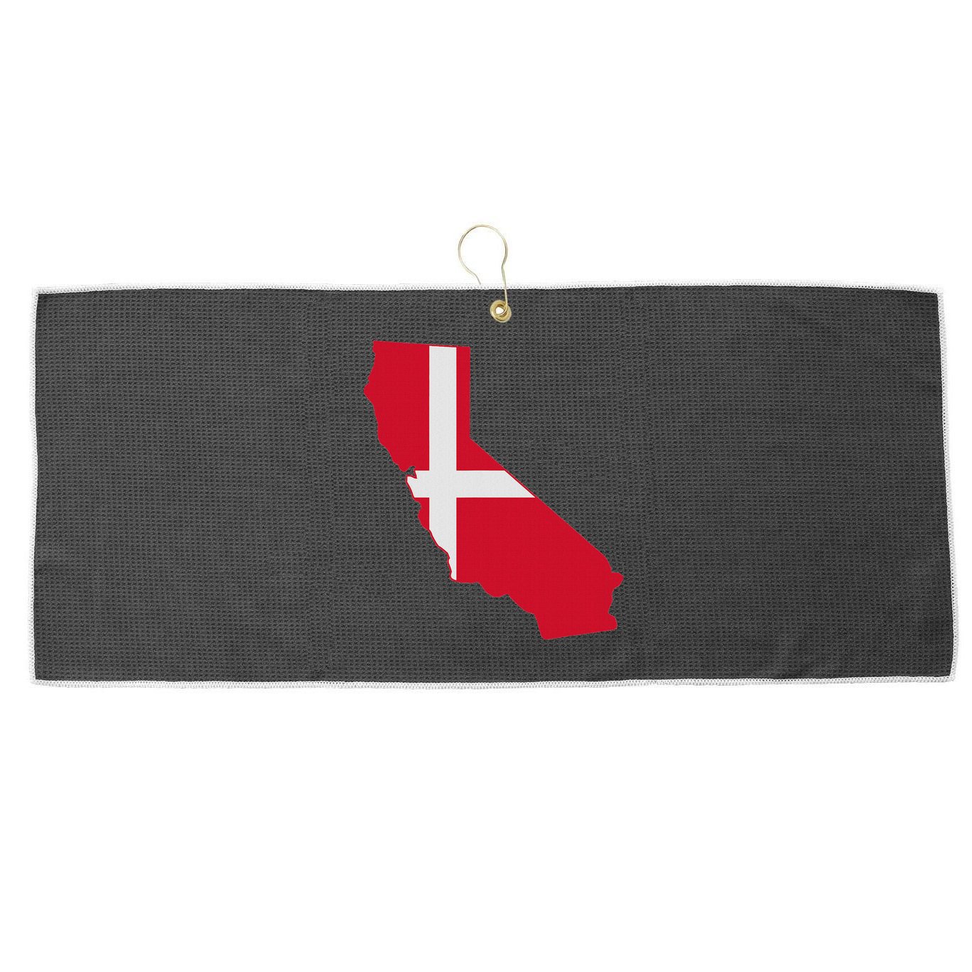 California Denmark Flag Map Large Microfiber Waffle Golf Towel