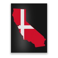 California Denmark Flag Map Poster