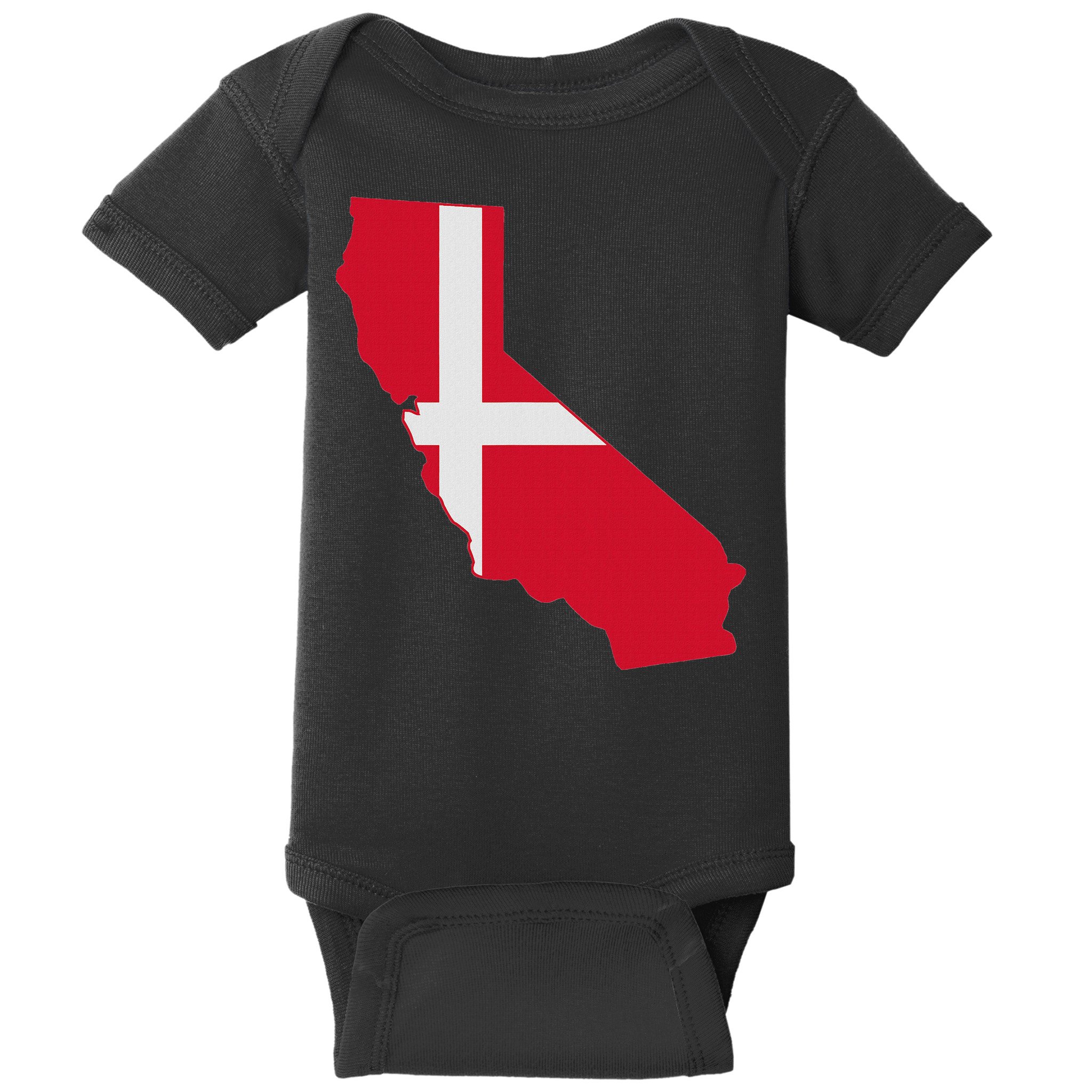 California Denmark Flag Map Baby Bodysuit