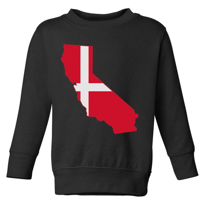 California Denmark Flag Map Toddler Sweatshirt