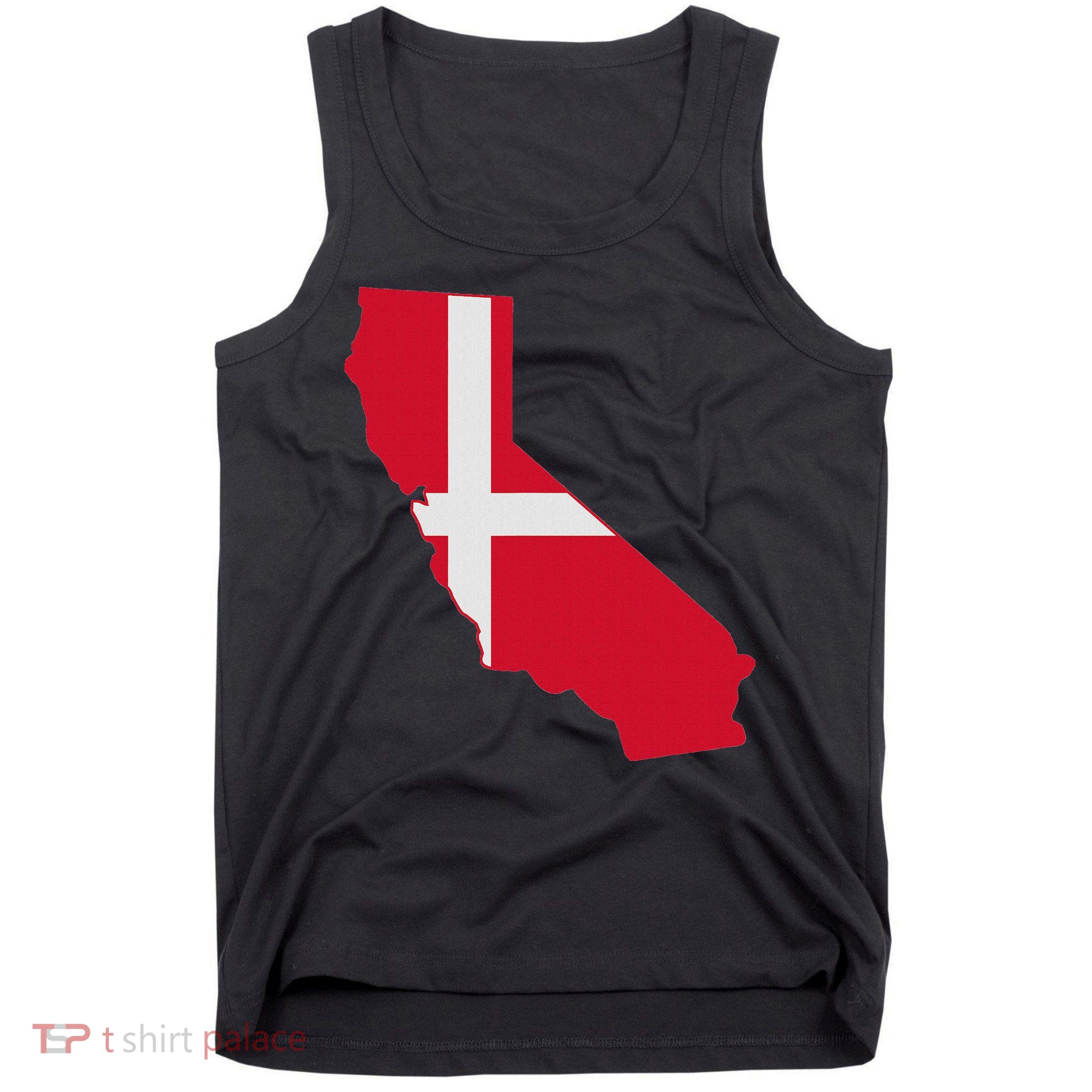 California Denmark Flag Map Tank Top