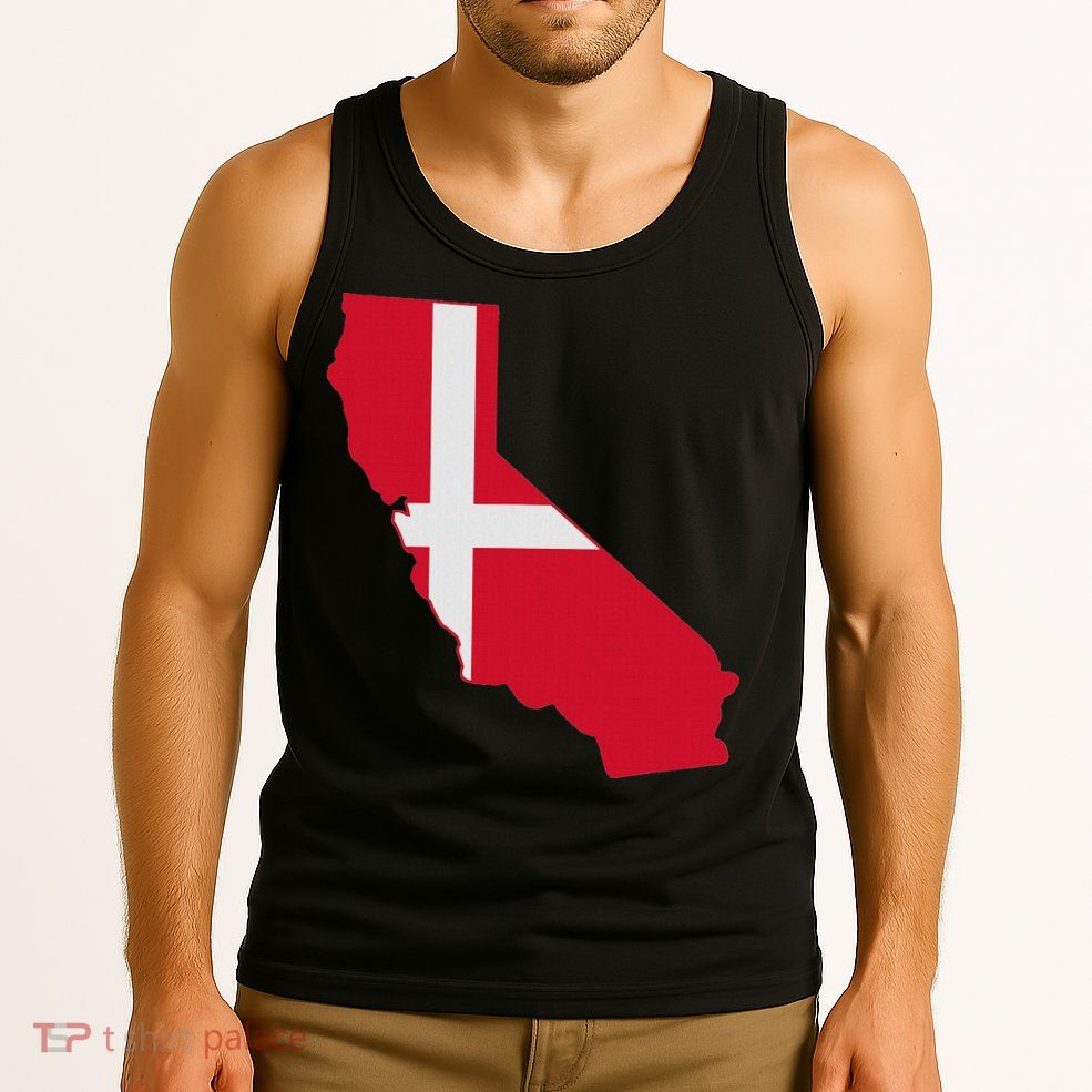 California Denmark Flag Map Tank Top