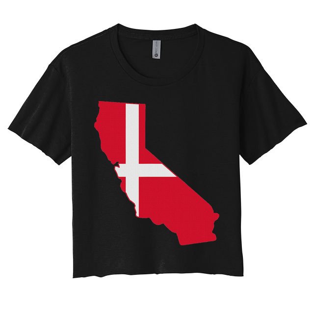 California Denmark Flag Map Crop Top