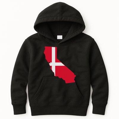 California Denmark Flag Map Kids Hoodie