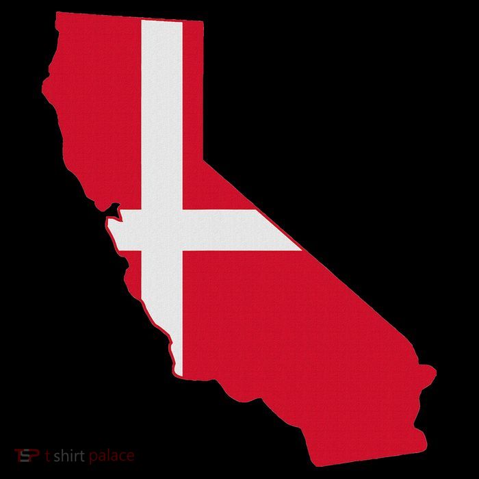 California Denmark Flag Map Short Acrylic Beanie