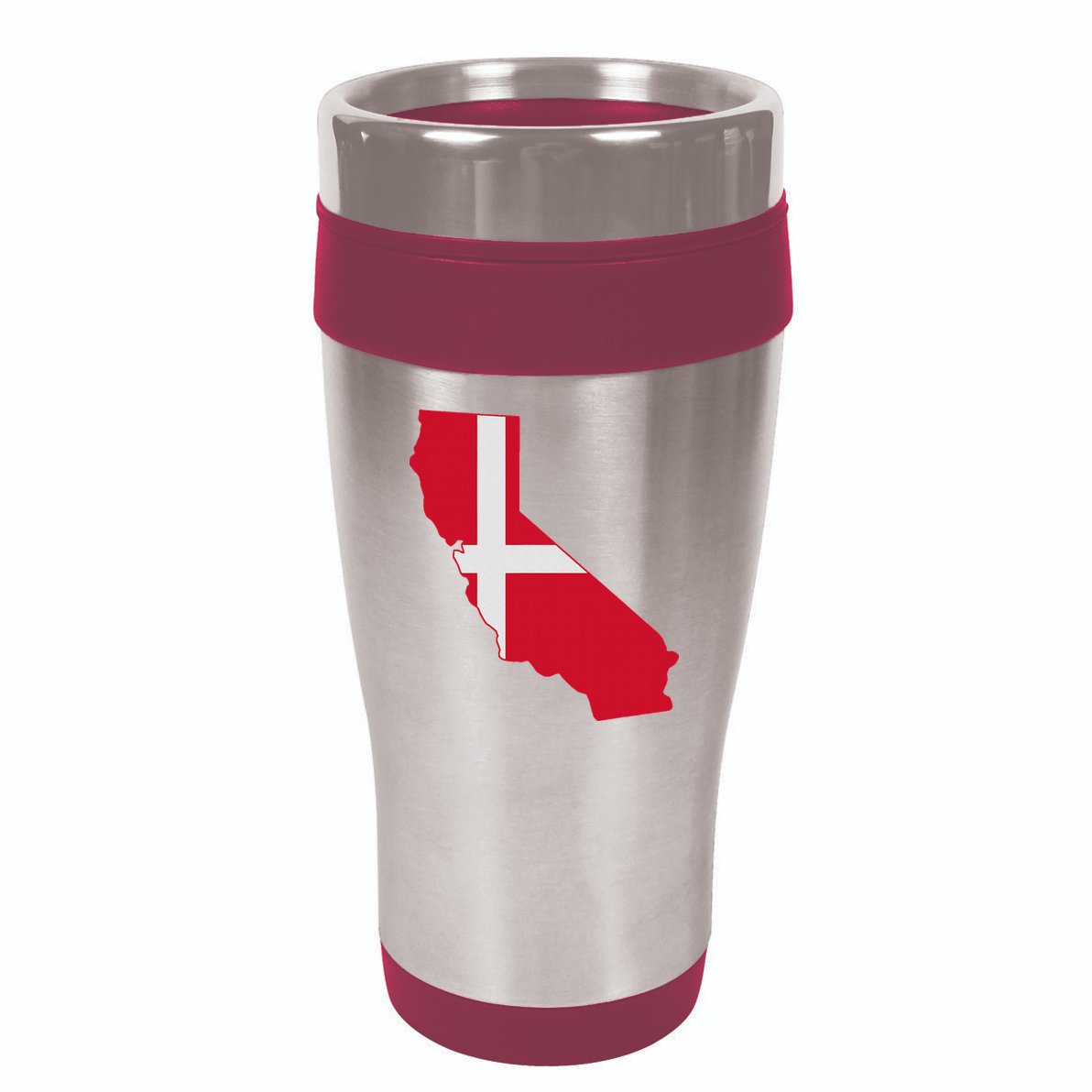 California Denmark Flag Map 16oz Travel Tumbler