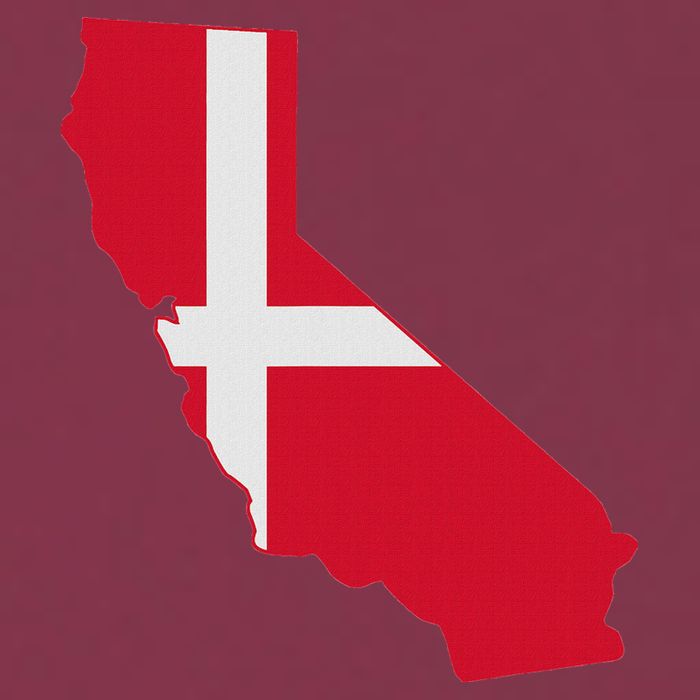 California Denmark Flag Map 16oz Travel Tumbler