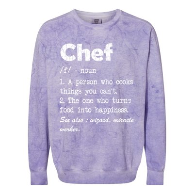 Chef Definition Funny Cook Cooking Graphic Funny Gift Colorblast Crewneck Sweatshirt