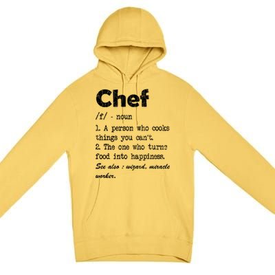 Chef Definition Funny Cook Cooking Graphic Funny Gift Premium Pullover Hoodie