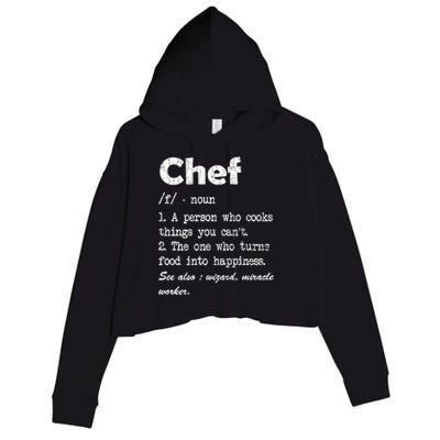 Chef Definition Funny Cook Cooking Graphic Funny Gift Crop Fleece Hoodie