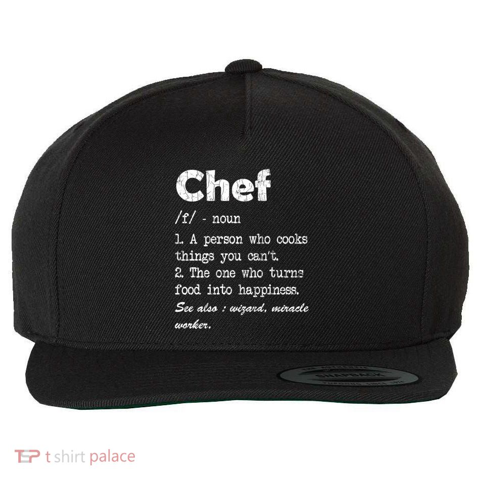 Chef Definition Funny Cook Cooking Graphic Funny Gift Wool Snapback Cap