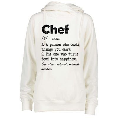 Chef Definition Funny Cook Cooking Graphic Funny Gift Womens Funnel Neck Pullover Hood