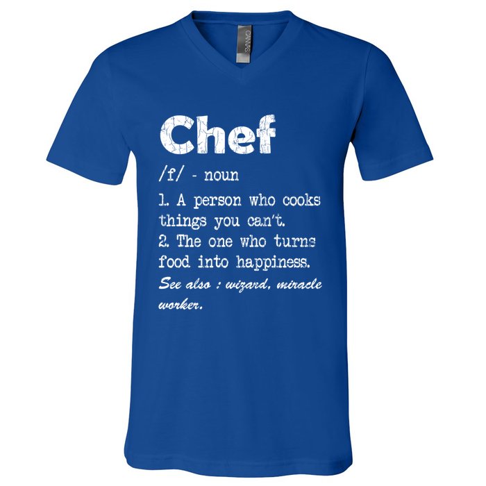 Chef Definition Funny Cook Cooking Graphic Funny Gift V-Neck T-Shirt