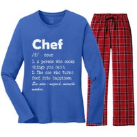 Chef Definition Funny Cook Cooking Graphic Funny Gift Women's Long Sleeve Flannel Pajama Set 