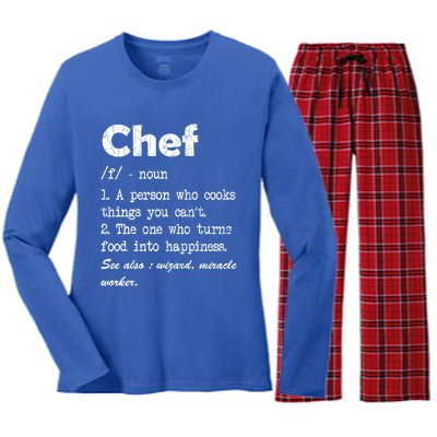 Chef Definition Funny Cook Cooking Graphic Funny Gift Women's Long Sleeve Flannel Pajama Set 