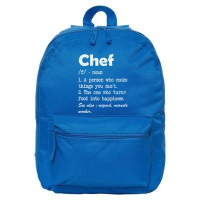 Chef Definition Funny Cook Cooking Graphic Funny Gift 16 in Basic Backpack