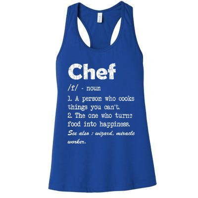 Chef Definition Funny Cook Cooking Graphic Funny Gift Women's Racerback Tank