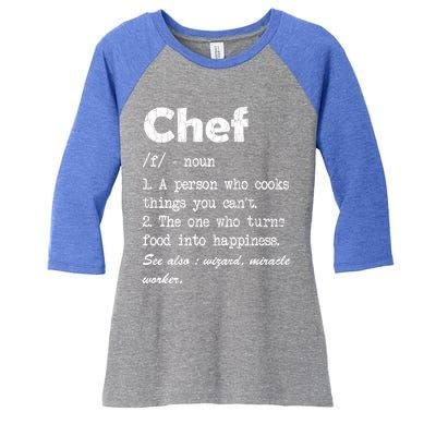 Chef Definition Funny Cook Cooking Graphic Funny Gift Women's Tri-Blend 3/4-Sleeve Raglan Shirt