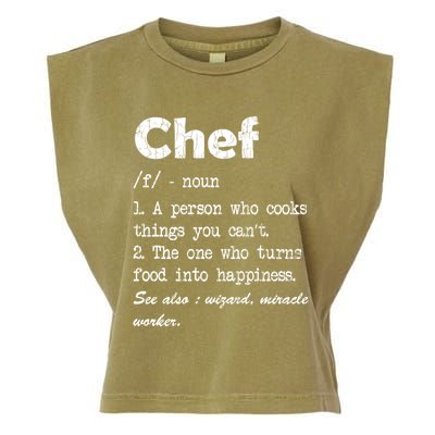 Chef Definition Funny Cook Cooking Graphic Funny Gift Garment-Dyed Women's Muscle Tee