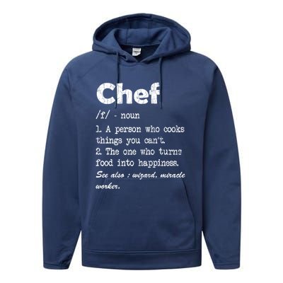 Chef Definition Funny Cook Cooking Graphic Funny Gift Performance Fleece Hoodie