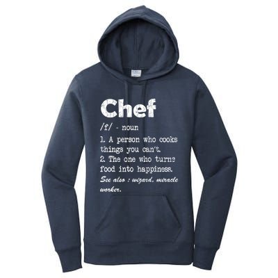 Chef Definition Funny Cook Cooking Graphic Funny Gift Women's Pullover Hoodie