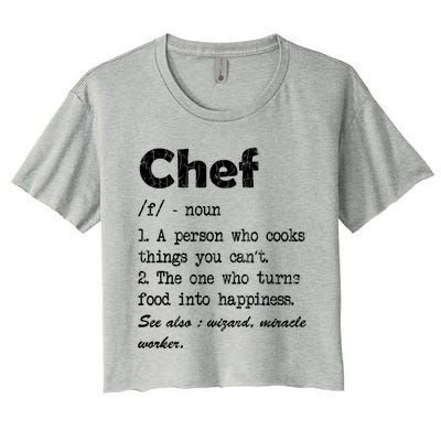 Chef Definition Funny Cook Cooking Graphic Funny Gift Women's Crop Top Tee