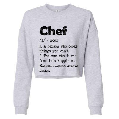 Chef Definition Funny Cook Cooking Graphic Funny Gift Cropped Pullover Crew