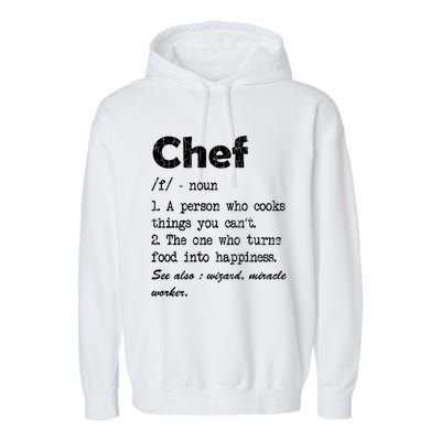 Chef Definition Funny Cook Cooking Graphic Funny Gift Garment-Dyed Fleece Hoodie