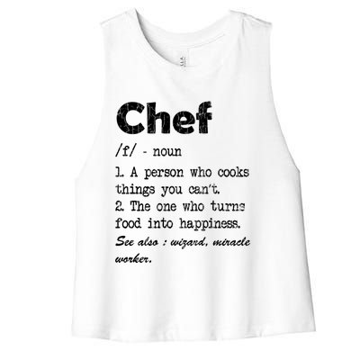 Chef Definition Funny Cook Cooking Graphic Funny Gift Women's Racerback Cropped Tank